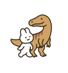 うさぽぽちゃん with恐竜 文字なし（個別スタンプ：21）