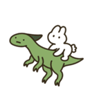 うさぽぽちゃん with恐竜 文字なし（個別スタンプ：23）
