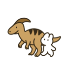 うさぽぽちゃん with恐竜 文字なし（個別スタンプ：27）