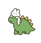 うさぽぽちゃん with恐竜 文字なし（個別スタンプ：32）