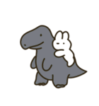 うさぽぽちゃん with恐竜 文字なし（個別スタンプ：34）