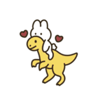 うさぽぽちゃん with恐竜 文字なし（個別スタンプ：35）
