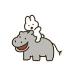 うさぽぽちゃん with恐竜 文字なし（個別スタンプ：37）