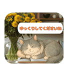 お花いっぱい 優しい猫の大人敬語スタンプ（個別スタンプ：5）