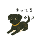 かわいい黒い犬：日常リアクション(修正版)（個別スタンプ：2）