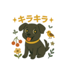かわいい黒い犬：日常リアクション(修正版)（個別スタンプ：8）