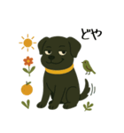 かわいい黒い犬：日常リアクション(修正版)（個別スタンプ：11）