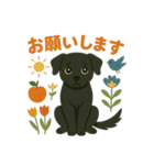 かわいい黒い犬：日常リアクション(修正版)（個別スタンプ：15）