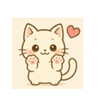 白ねこちゃんのほっこりライフ（個別スタンプ：1）