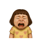 面白い黄色のドレスを着た女の子 （NT）（個別スタンプ：1）