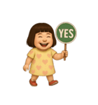 面白い黄色のドレスを着た女の子 （NT）（個別スタンプ：11）