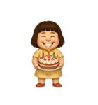 面白い黄色のドレスを着た女の子 （NT）（個別スタンプ：19）