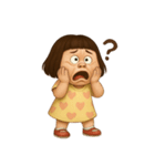 面白い黄色のドレスを着た女の子 （NT）（個別スタンプ：21）