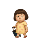 面白い黄色のドレスを着た女の子 （NT）（個別スタンプ：24）