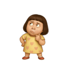 面白い黄色のドレスを着た女の子 （NT）（個別スタンプ：31）