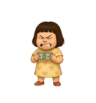 面白い黄色のドレスを着た女の子 （NT）（個別スタンプ：32）