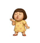 面白い黄色のドレスを着た女の子 （NT）（個別スタンプ：33）