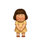 面白い黄色のドレスを着た女の子 （NT）（個別スタンプ：37）