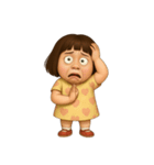 面白い黄色のドレスを着た女の子 （NT）（個別スタンプ：38）