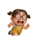 メガネをかけた面白い女の子 （NT）（個別スタンプ：2）