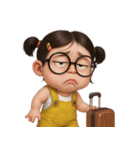 メガネをかけた面白い女の子 （NT）（個別スタンプ：3）