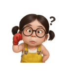 メガネをかけた面白い女の子 （NT）（個別スタンプ：4）