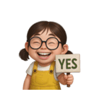 メガネをかけた面白い女の子 （NT）（個別スタンプ：5）