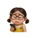 メガネをかけた面白い女の子 （NT）（個別スタンプ：6）