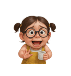 メガネをかけた面白い女の子 （NT）（個別スタンプ：8）