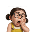 メガネをかけた面白い女の子 （NT）（個別スタンプ：9）