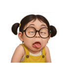 メガネをかけた面白い女の子 （NT）（個別スタンプ：11）
