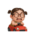 メガネをかけた面白い女の子 （NT）（個別スタンプ：13）