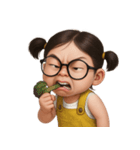 メガネをかけた面白い女の子 （NT）（個別スタンプ：14）
