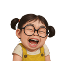メガネをかけた面白い女の子 （NT）（個別スタンプ：15）