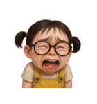 メガネをかけた面白い女の子 （NT）（個別スタンプ：16）