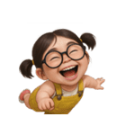 メガネをかけた面白い女の子 （NT）（個別スタンプ：17）