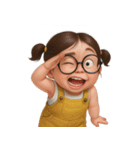 メガネをかけた面白い女の子 （NT）（個別スタンプ：18）