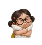 メガネをかけた面白い女の子 （NT）（個別スタンプ：19）