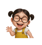 メガネをかけた面白い女の子 （NT）（個別スタンプ：20）