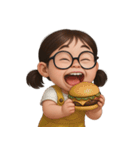 メガネをかけた面白い女の子 （NT）（個別スタンプ：23）