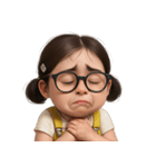 メガネをかけた面白い女の子 （NT）（個別スタンプ：24）