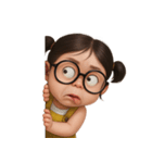 メガネをかけた面白い女の子 （NT）（個別スタンプ：26）