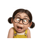 メガネをかけた面白い女の子 （NT）（個別スタンプ：27）