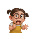 メガネをかけた面白い女の子 （NT）（個別スタンプ：28）