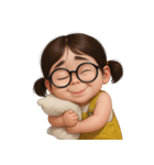 メガネをかけた面白い女の子 （NT）（個別スタンプ：30）