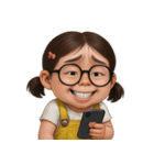 メガネをかけた面白い女の子 （NT）（個別スタンプ：32）