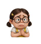メガネをかけた面白い女の子 （NT）（個別スタンプ：34）