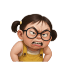 メガネをかけた面白い女の子 （NT）（個別スタンプ：37）
