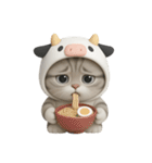 牛の衣装を着た子猫 （NT）（個別スタンプ：3）