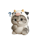牛の衣装を着た子猫 （NT）（個別スタンプ：4）
